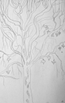 dessiner dans les serres du jardin des plantes, dessiner les arbres, 