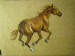 chat, chevaux, peinture animalière, dessin, fusain, 